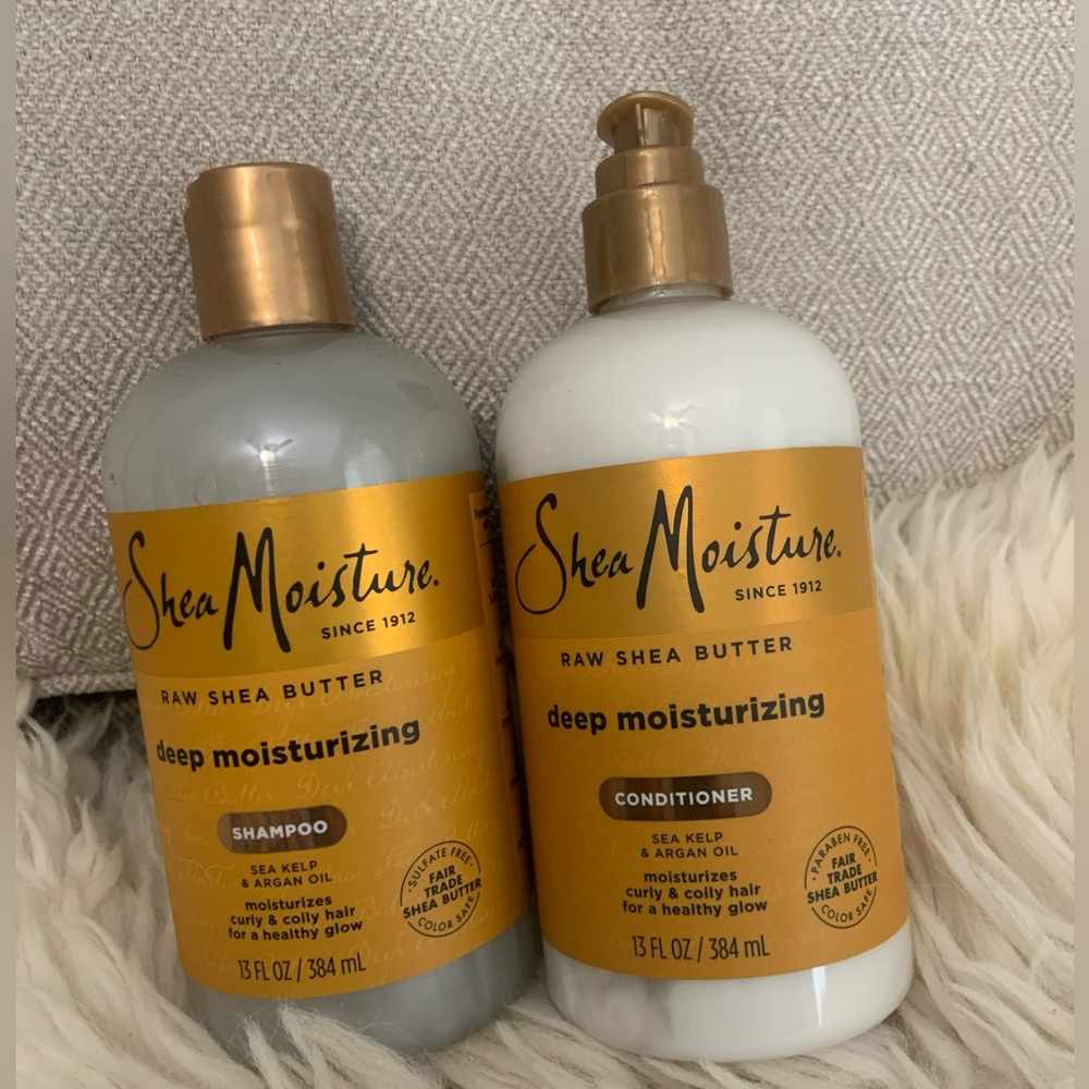 Shea Moisture Raw Shea Butter Deep Moisturizing Shampoo and Conditioner 13oz Set